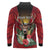 Personalized Antigua and Barbuda Long Sleeve Polo Shirt Tropical Flowers Stag Deer - Wonder Print Shop