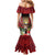 Personalized Antigua and Barbuda Mermaid Dress Tropical Flowers Stag Deer - Wonder Print Shop