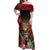 Personalized Antigua and Barbuda Off Shoulder Maxi Dress Tropical Flowers Stag Deer - Wonder Print Shop