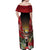 Personalized Antigua and Barbuda Off Shoulder Maxi Dress Tropical Flowers Stag Deer - Wonder Print Shop
