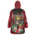 Personalized Antigua and Barbuda Wearable Blanket Hoodie Tropical Flowers Stag Deer - Wonder Print Shop