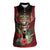 Personalized Antigua and Barbuda Women Sleeveless Polo Shirt Tropical Flowers Stag Deer - Wonder Print Shop