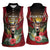 Personalized Antigua and Barbuda Women Sleeveless Polo Shirt Tropical Flowers Stag Deer - Wonder Print Shop