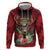 Personalized Antigua and Barbuda Zip Hoodie Tropical Flowers Stag Deer - Wonder Print Shop