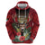 Personalized Antigua and Barbuda Zip Hoodie Tropical Flowers Stag Deer - Wonder Print Shop
