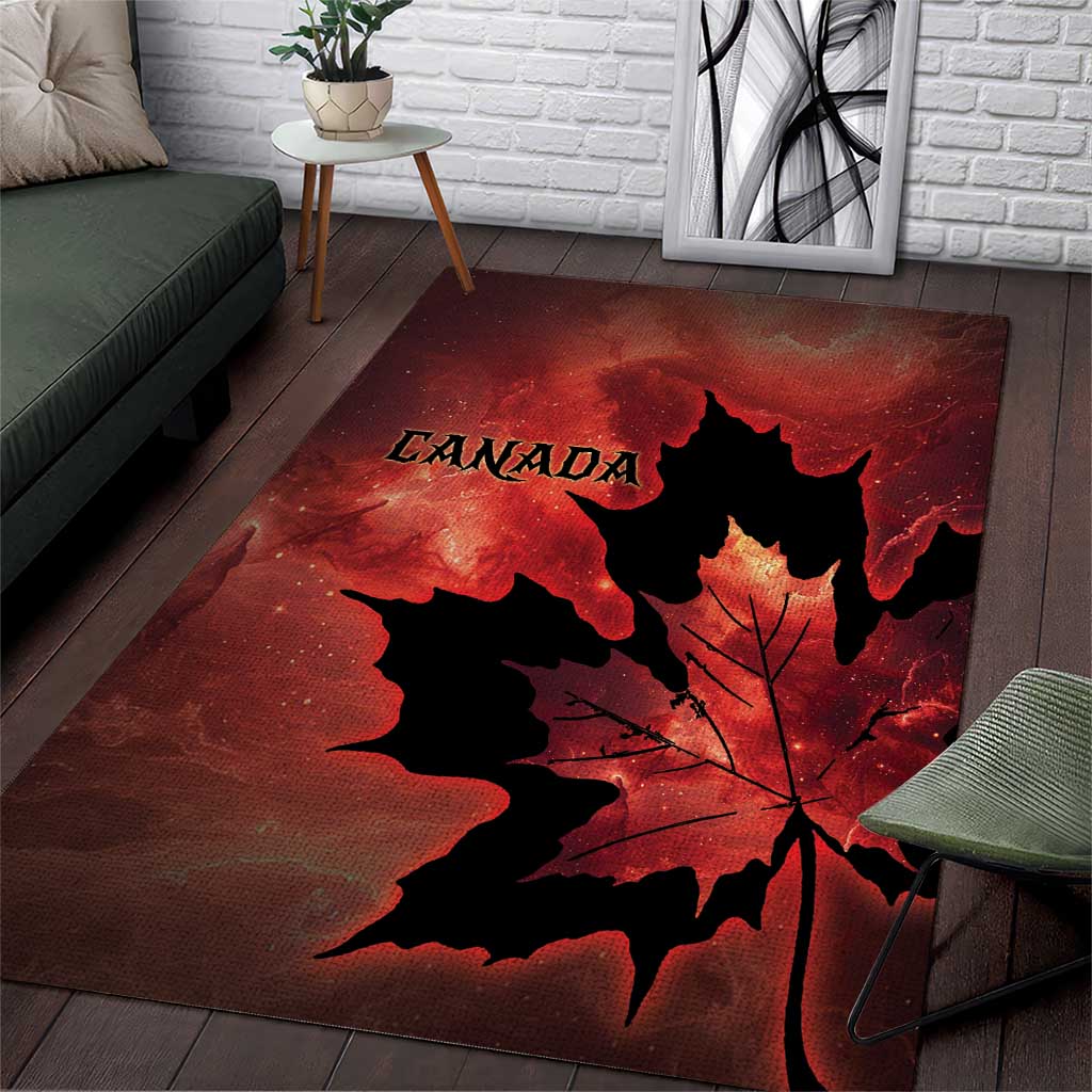 Canada Maple Leaf Area Rug Red Galaxy Style - Wonder Print Shop