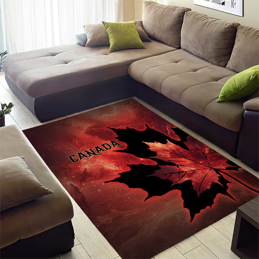 Canada Maple Leaf Area Rug Red Galaxy Style - Wonder Print Shop