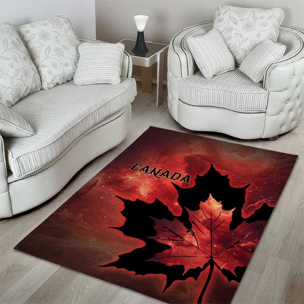 Canada Maple Leaf Area Rug Red Galaxy Style - Wonder Print Shop