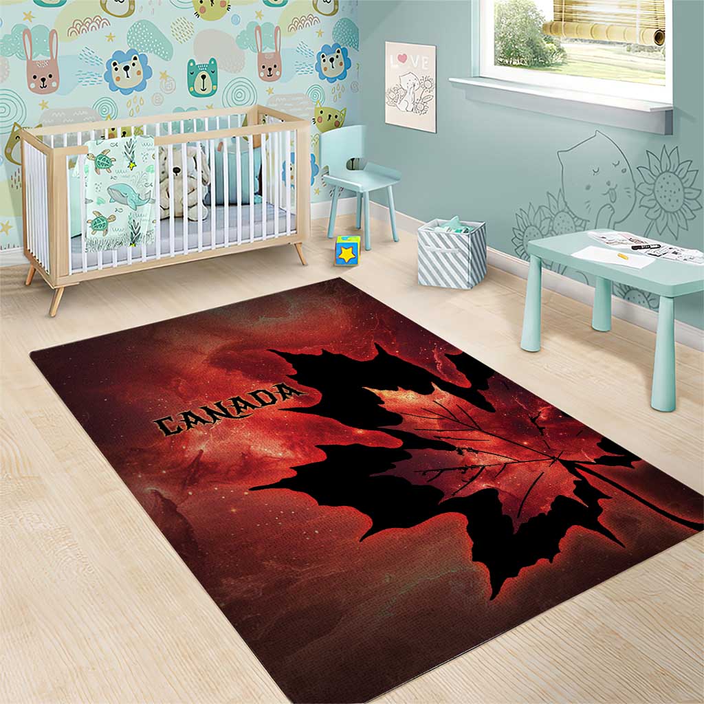 Canada Maple Leaf Area Rug Red Galaxy Style - Wonder Print Shop