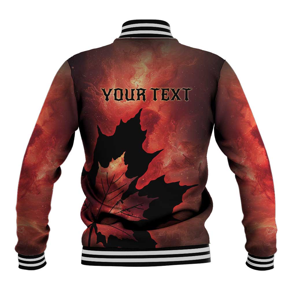 Personalized Canada Maple Leaf Baseball Jacket Red Galaxy Style - Wonder Print Shop