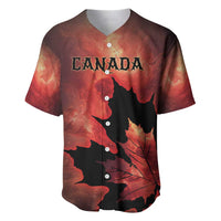 Personalized Canada Maple Leaf Baseball Jersey Red Galaxy Style - Wonder Print Shop