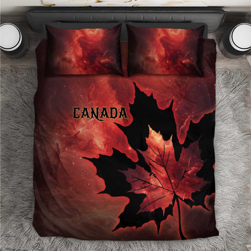 Canada Maple Leaf Bedding Set Red Galaxy Style - Wonder Print Shop
