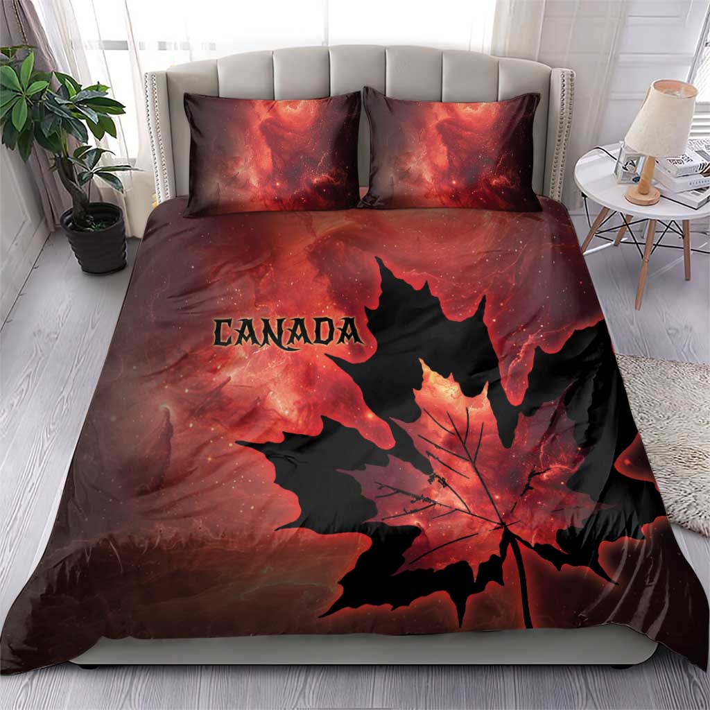 Canada Maple Leaf Bedding Set Red Galaxy Style - Wonder Print Shop