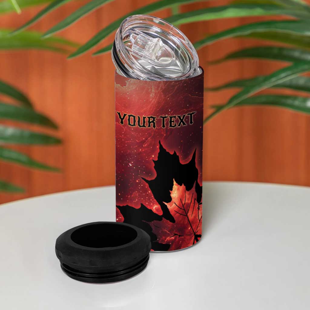 Personalized Canada Maple Leaf 4 in 1 Can Cooler Tumbler Red Galaxy Style - Wonder Print Shop