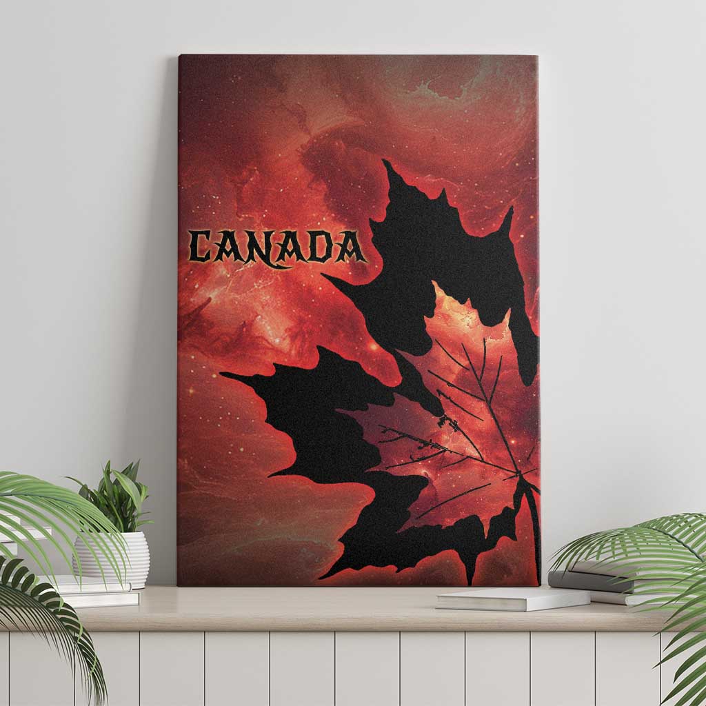Canada Maple Leaf Canvas Wall Art Red Galaxy Style - Wonder Print Shop