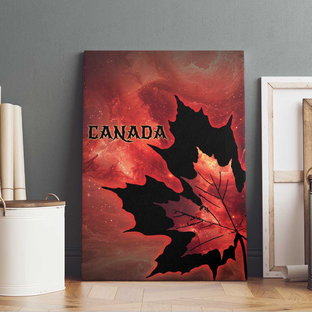 Canada Maple Leaf Canvas Wall Art Red Galaxy Style - Wonder Print Shop