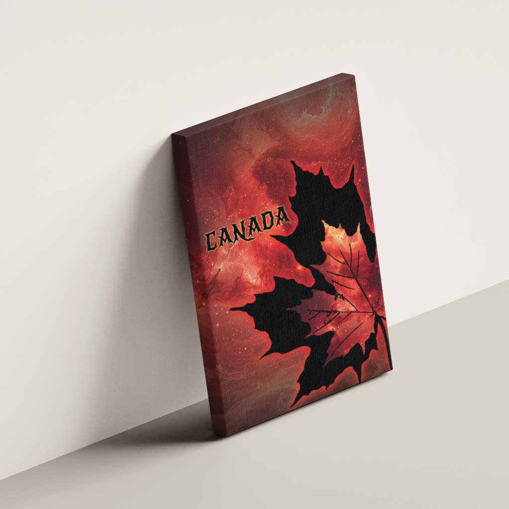 Canada Maple Leaf Canvas Wall Art Red Galaxy Style - Wonder Print Shop