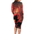 Personalized Canada Maple Leaf Family Matching Long Sleeve Bodycon Dress and Hawaiian Shirt Red Galaxy Style - Wonder Print Shop