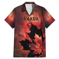 Personalized Canada Maple Leaf Family Matching Mermaid Dress and Hawaiian Shirt Red Galaxy Style - Wonder Print Shop