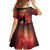 Personalized Canada Maple Leaf Family Matching Off Shoulder Short Dress and Hawaiian Shirt Red Galaxy Style - Wonder Print Shop