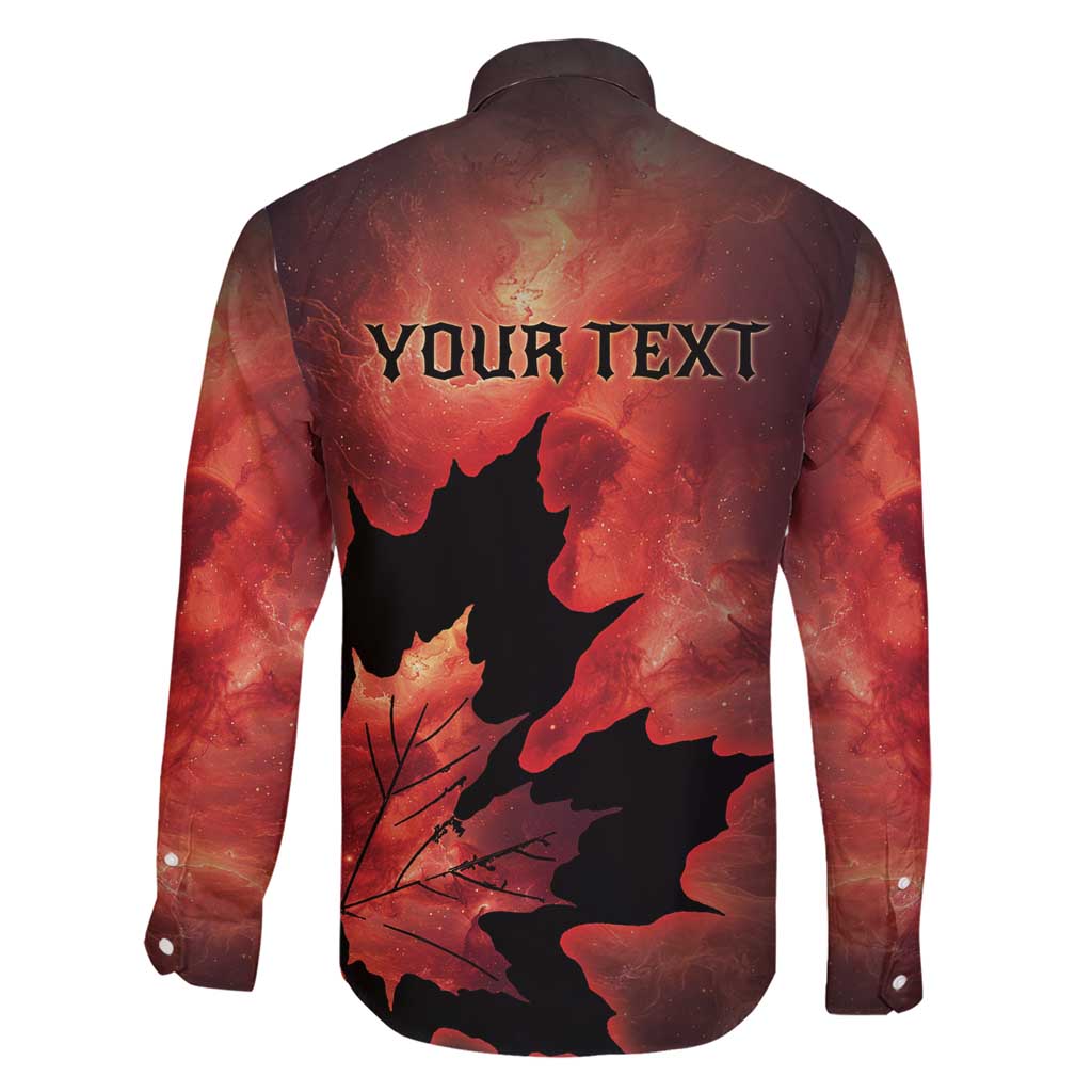 Personalized Canada Maple Leaf Family Matching Short Sleeve Bodycon Dress and Hawaiian Shirt Red Galaxy Style - Wonder Print Shop