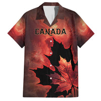 Personalized Canada Maple Leaf Family Matching Summer Maxi Dress and Hawaiian Shirt Red Galaxy Style - Wonder Print Shop