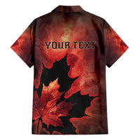 Personalized Canada Maple Leaf Family Matching Summer Maxi Dress and Hawaiian Shirt Red Galaxy Style - Wonder Print Shop