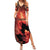 Personalized Canada Maple Leaf Family Matching Summer Maxi Dress and Hawaiian Shirt Red Galaxy Style - Wonder Print Shop