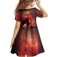 Personalized Canada Maple Leaf Family Matching Tank Maxi Dress and Hawaiian Shirt Red Galaxy Style - Wonder Print Shop