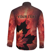Personalized Canada Maple Leaf Family Matching Tank Maxi Dress and Hawaiian Shirt Red Galaxy Style - Wonder Print Shop