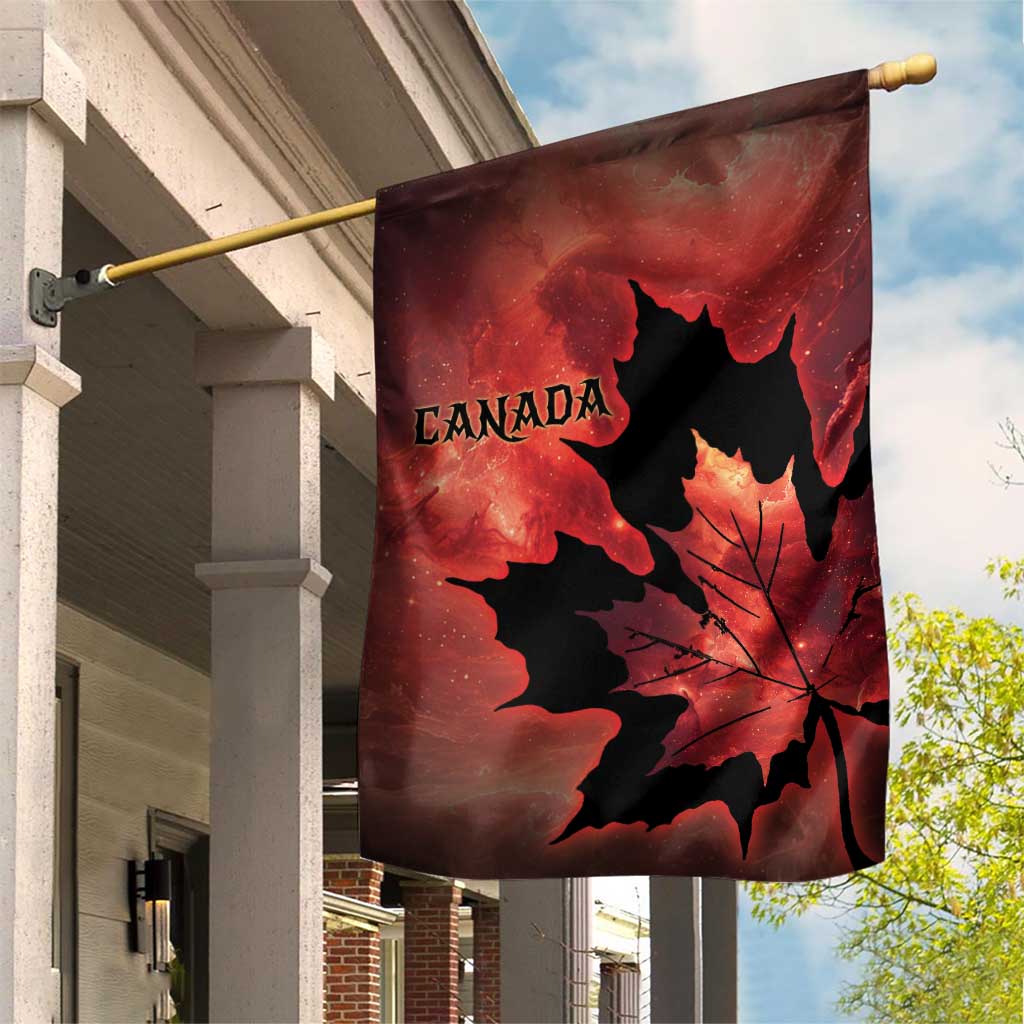 Canada Maple Leaf Garden Flag Red Galaxy Style - Wonder Print Shop