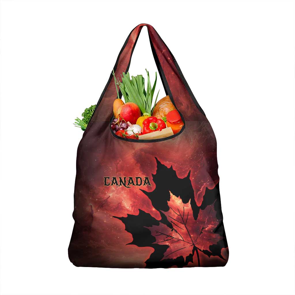 Canada Maple Leaf Grocery Bag Red Galaxy Style - Wonder Print Shop