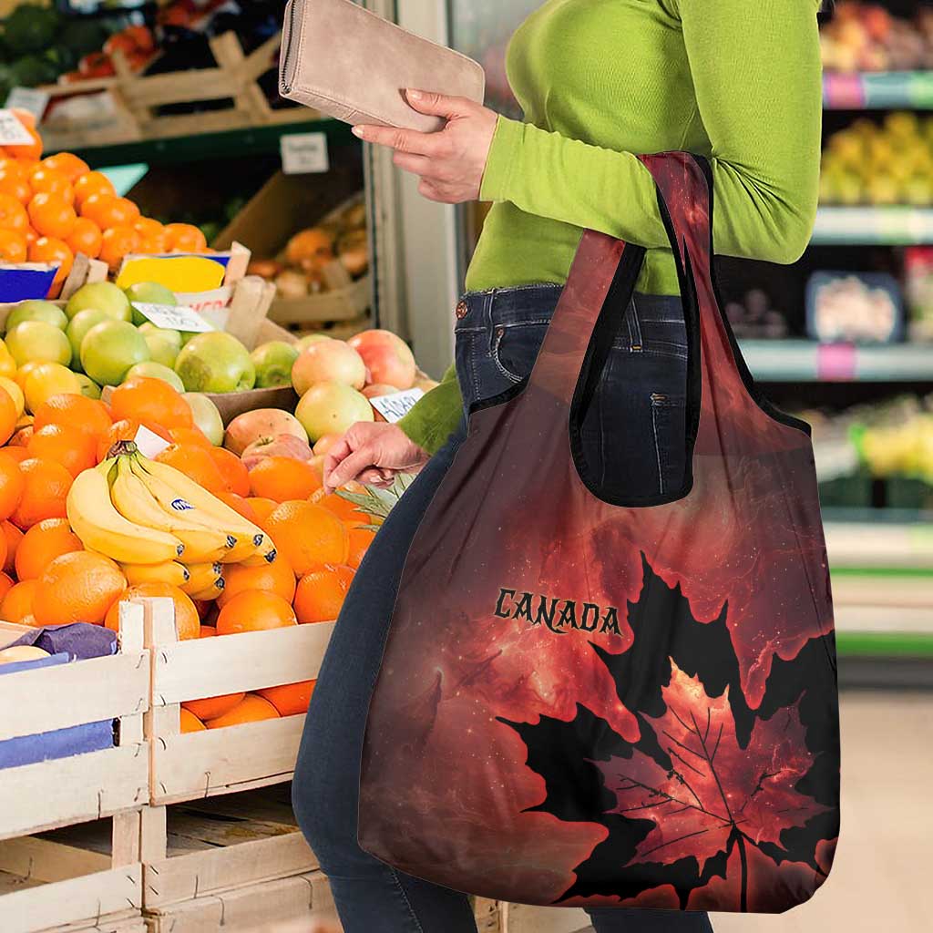 Canada Maple Leaf Grocery Bag Red Galaxy Style - Wonder Print Shop