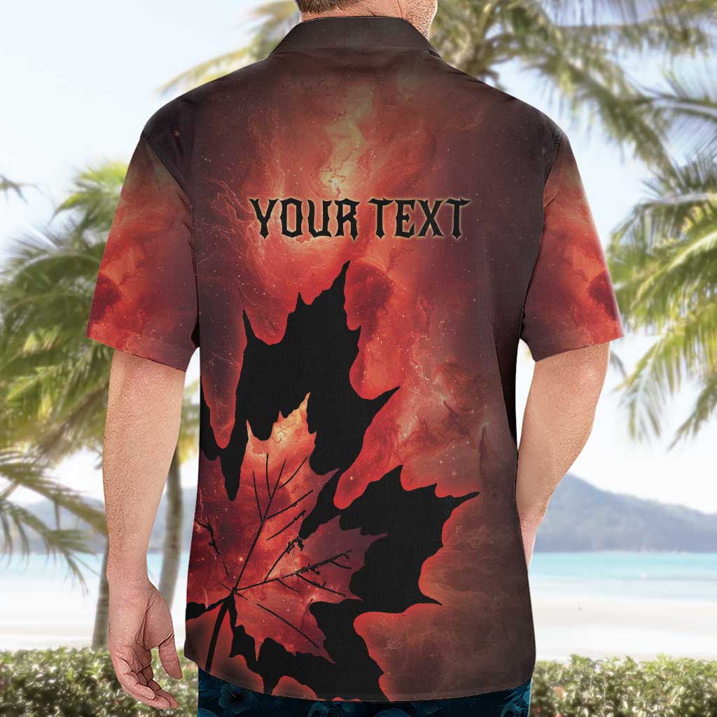 Personalized Canada Maple Leaf Hawaiian Shirt Red Galaxy Style - Wonder Print Shop