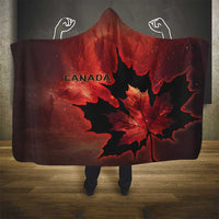Canada Maple Leaf Hooded Blanket Red Galaxy Style - Wonder Print Shop