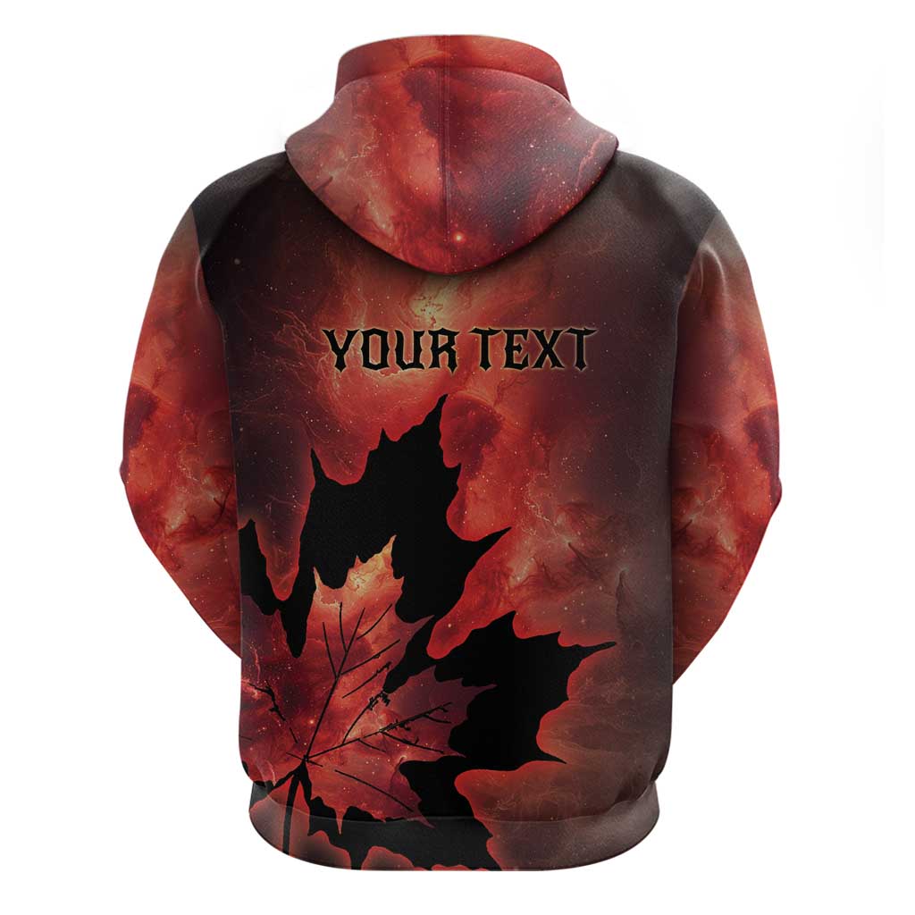Personalized Canada Maple Leaf Hoodie Red Galaxy Style - Wonder Print Shop
