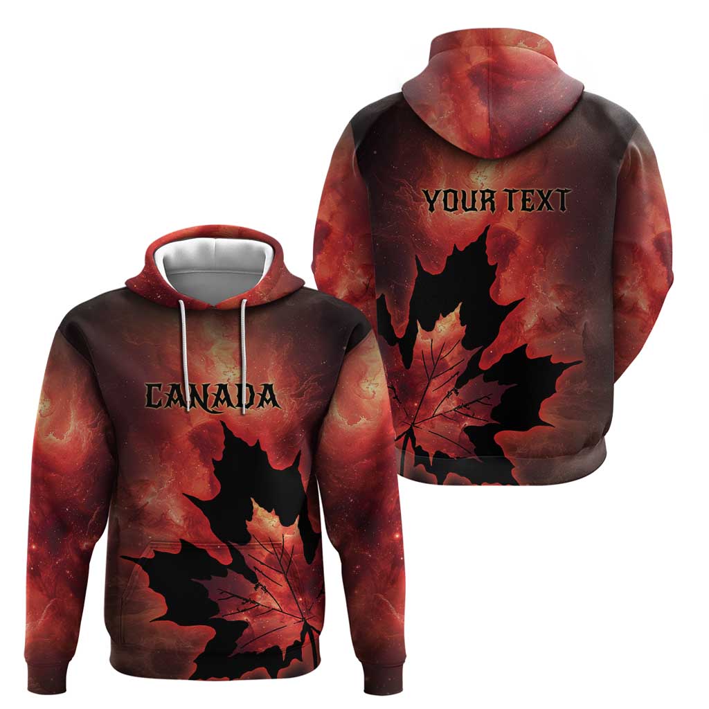 Personalized Canada Maple Leaf Hoodie Red Galaxy Style - Wonder Print Shop