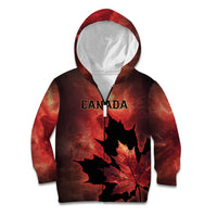 Personalized Canada Maple Leaf Kid Hoodie Red Galaxy Style - Wonder Print Shop