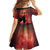 Personalized Canada Maple Leaf Kid Short Sleeve Dress Red Galaxy Style - Wonder Print Shop