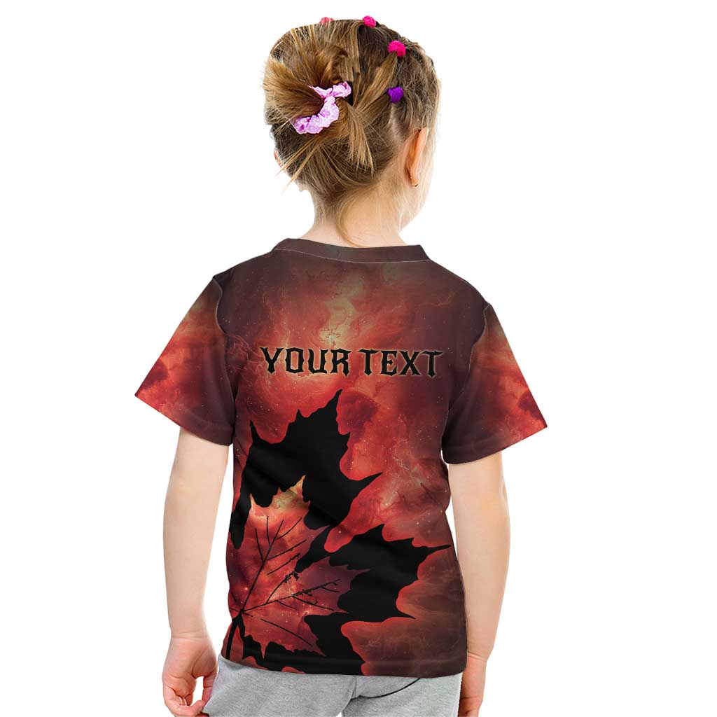 Personalized Canada Maple Leaf Kid T Shirt Red Galaxy Style - Wonder Print Shop