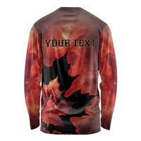 Personalized Canada Maple Leaf Long Sleeve Shirt Red Galaxy Style - Wonder Print Shop