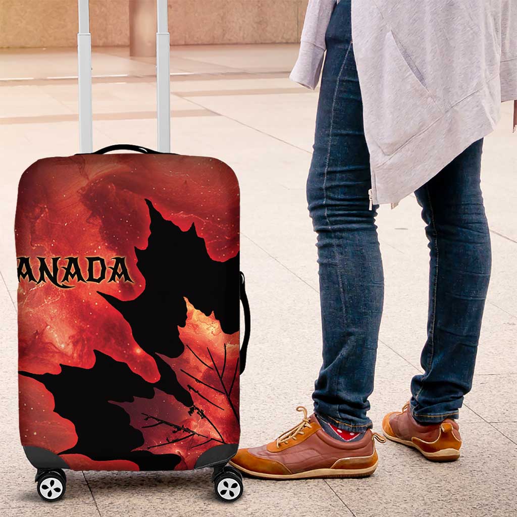 Canada Maple Leaf Luggage Cover Red Galaxy Style - Wonder Print Shop