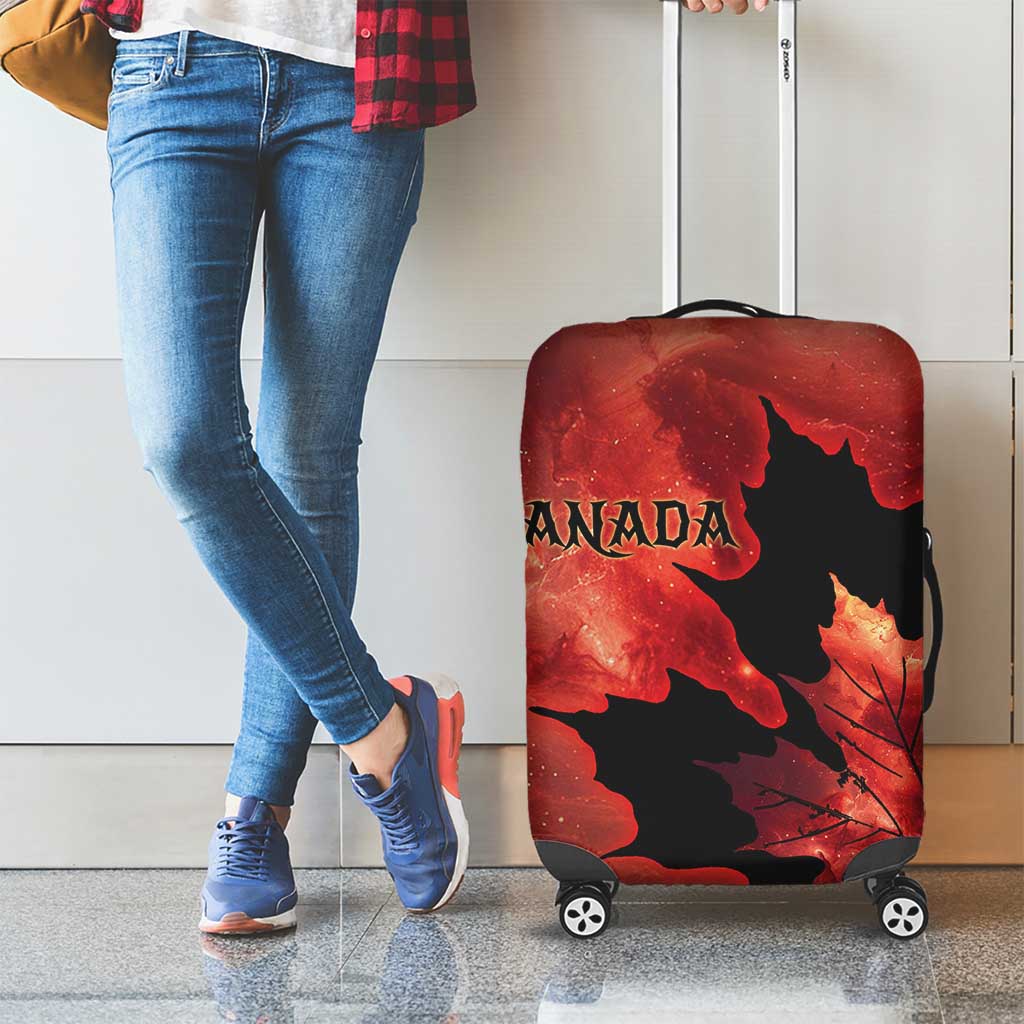 Canada Maple Leaf Luggage Cover Red Galaxy Style - Wonder Print Shop