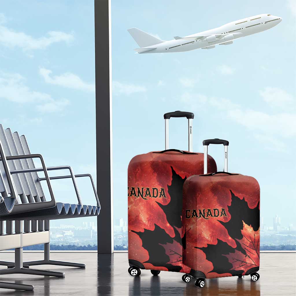 Canada Maple Leaf Luggage Cover Red Galaxy Style - Wonder Print Shop
