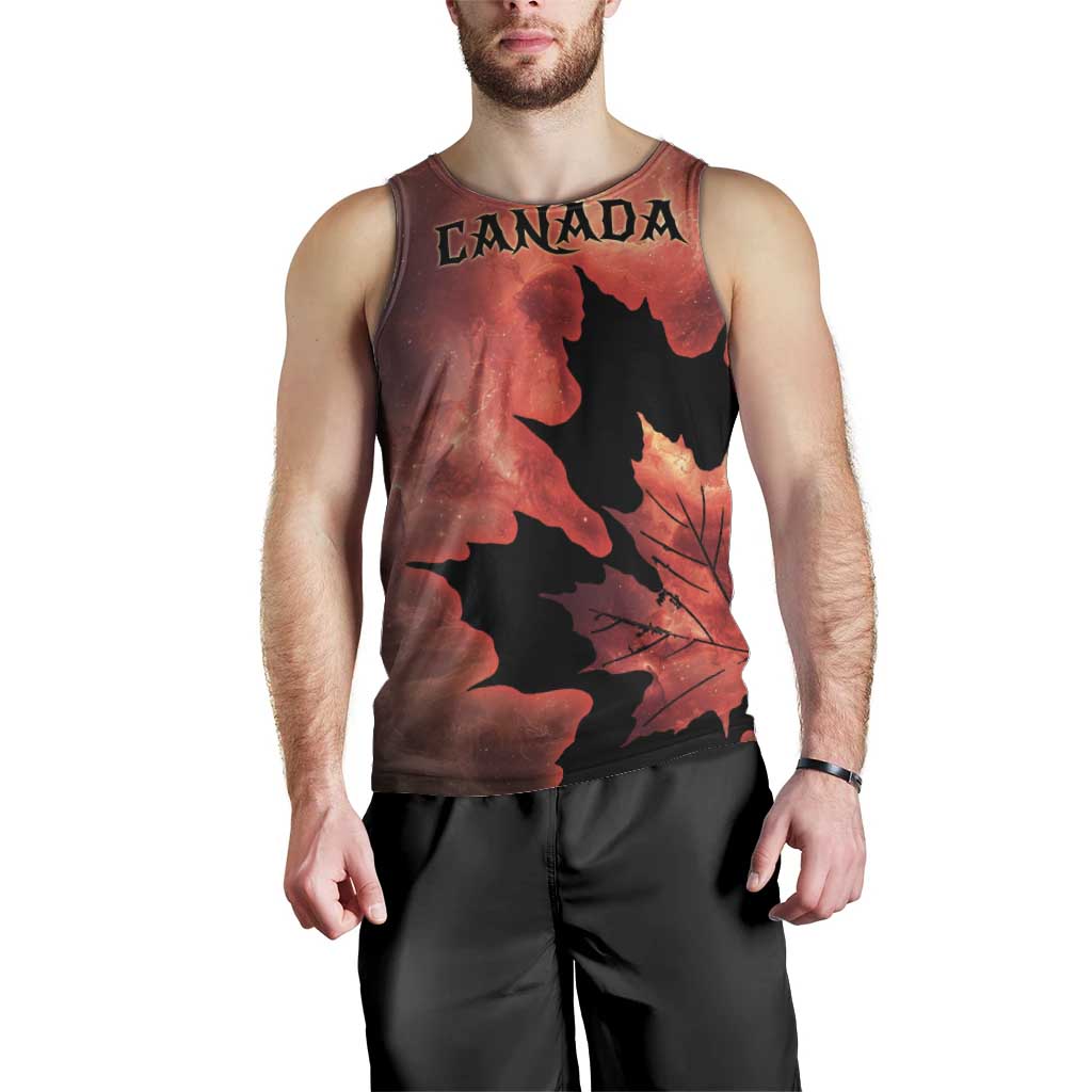 Personalized Canada Maple Leaf Men Tank Top Red Galaxy Style - Wonder Print Shop