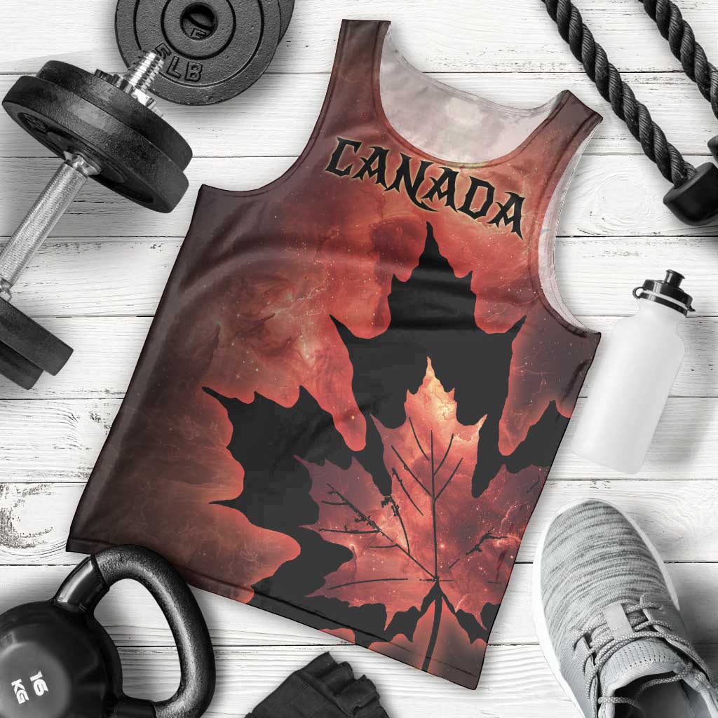 Personalized Canada Maple Leaf Men Tank Top Red Galaxy Style - Wonder Print Shop