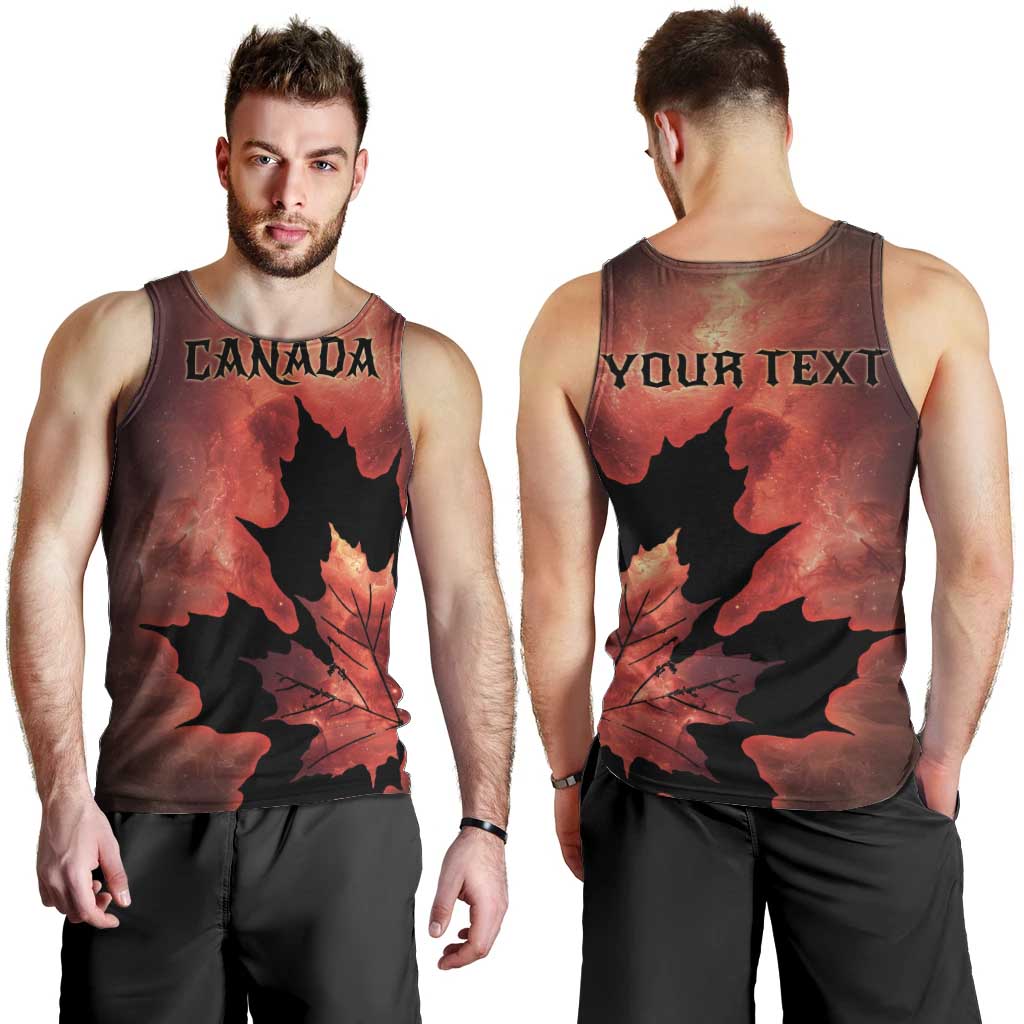 Personalized Canada Maple Leaf Men Tank Top Red Galaxy Style - Wonder Print Shop