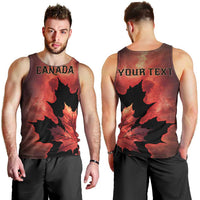 Personalized Canada Maple Leaf Men Tank Top Red Galaxy Style - Wonder Print Shop
