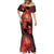 Personalized Canada Maple Leaf Mermaid Dress Red Galaxy Style - Wonder Print Shop