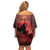 Personalized Canada Maple Leaf Off Shoulder Short Dress Red Galaxy Style - Wonder Print Shop